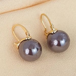 LUXE SIMPLE PURPLE TAHITIAN SIMULATED PEARL EARRINGS NWOT